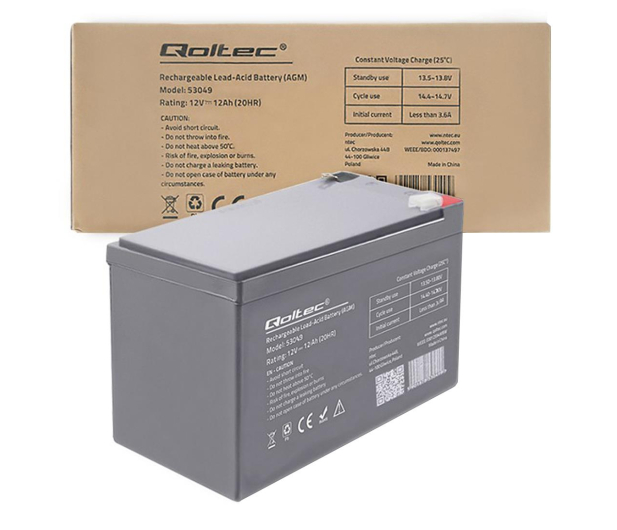 Qoltec Akumulator AGM 12V 12Ah - 1238923 - zdjęcie 4